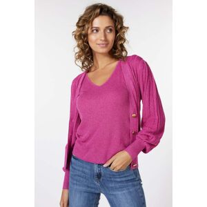 Esqualo Cardigan Puff Sleeve Rib Lurex Pink Taille: S Cardigans Outlet Femme Rose - Publicité Esqualo Cardigan Puff Sleeve Rib Lurex Pink Taille: S Cardigans Outlet Femme Rose - Publicité