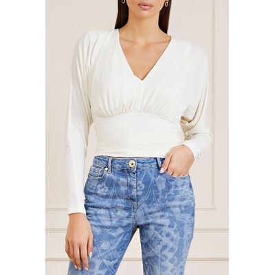 Guess by Marciano GUESS Marciano By Billie Knit Top Pale Blouse Pearl Taille: XS Chemisiers Outlet Femme Blanche - Publicité Guess by Marciano GUESS Marciano By Billie Knit Top Pale Blouse Pearl Taille: XS Chemisiers Outlet Femme Blanche - Publicité