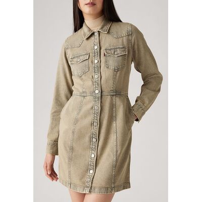 Levis Levi's Flynn Dress Shirt Beige Taille: XS Robes Chemises Outlet Femme Marron - Publicité Levis Levi's Flynn Dress Shirt Beige Taille: XS Robes Chemises Outlet Femme Marron - Publicité