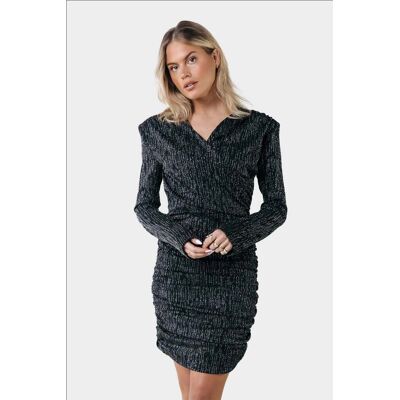 Colourful Rebel Bryssa Lurex Stripes Padded Dress Ls Metallic Silver Taille: S Robes Mini Outlet Femme Gris - Publicité Colourful Rebel Bryssa Lurex Stripes Padded Dress Ls Metallic Silver Taille: S Robes Mini Outlet Femme Gris - Publicité