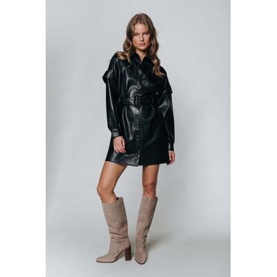 Colourful Rebel Darin Vegan Leather Dress Black Taille: XS Robes Chemises Outlet Femme Le Noir - Publicité Colourful Rebel Darin Vegan Leather Dress Black Taille: XS Robes Chemises Outlet Femme Le Noir - Publicité