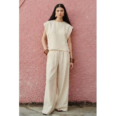 Devotion Twins Agapi Blouse Lino Ecru Taille: L Tanktops Outlet Femme Marron - Publicité Devotion Twins Agapi Blouse Lino Ecru Taille: L Tanktops Outlet Femme Marron - Publicité