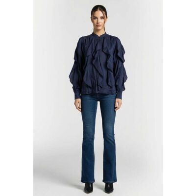 Summum Woman Top Cotton Viscose Navy Noir Taille: 36 Chemisiers Outlet Femme Bleu - Publicité Summum Woman Top Cotton Viscose Navy Noir Taille: 36 Chemisiers Outlet Femme Bleu - Publicité