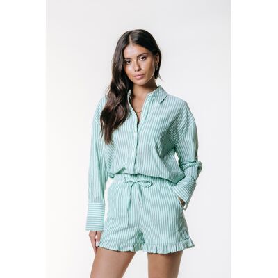 Colourful Rebel Sensa Striped Ruffle Short Bright Green Taille: XS Shorts de Sport Outlet Femme Vert - Publicité Colourful Rebel Sensa Striped Ruffle Short Bright Green Taille: XS Shorts de Sport Outlet Femme Vert - Publicité