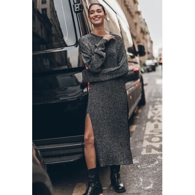 Mikuta The Silver Sparkly Loose Longsleeve Dress Taille: M Robes Outlet Femme Gris - Publicité Mikuta The Silver Sparkly Loose Longsleeve Dress Taille: M Robes Outlet Femme Gris - Publicité