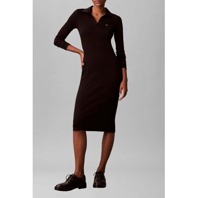 Calvin Klein Ls Woven Label Johnny Collar Midi Dress Black Taille: XS Robes Outlet Femme Le Noir - Publicité Calvin Klein Ls Woven Label Johnny Collar Midi Dress Black Taille: XS Robes Outlet Femme Le Noir - Publicité