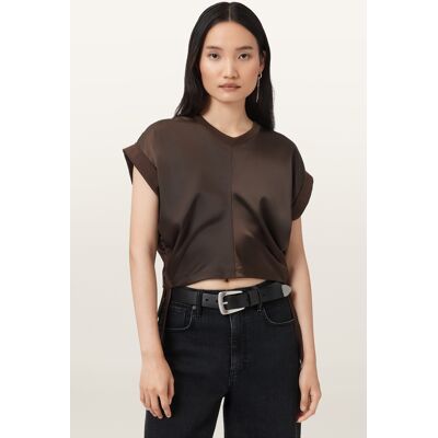 AllSaints Mira Satin Tee Torte Brown Taille: S Chemisiers Outlet Femme Marron - Publicité AllSaints Mira Satin Tee Torte Brown Taille: S Chemisiers Outlet Femme Marron - Publicité