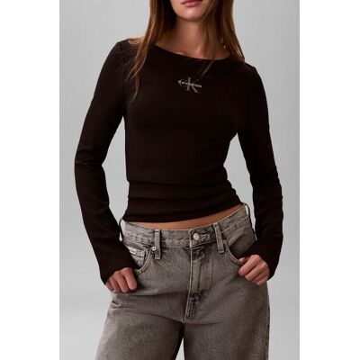 Calvin Klein Ls Scoop Monologo Blouse Black Taille: M Manches longues Outlet Femme Le Noir - Publicité Calvin Klein Ls Scoop Monologo Blouse Black Taille: M Manches longues Outlet Femme Le Noir - Publicité