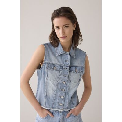 Summum Woman Denim Gilet Vintage Cotton Twill Vintage Blue Denim Taille: 44 Vestes en jeans Outlet Femme Bleu - Publicité Summum Woman Denim Gilet Vintage Cotton Twill Vintage Blue Denim Taille: 44 Vestes en jeans Outlet Femme Bleu - Publicité
