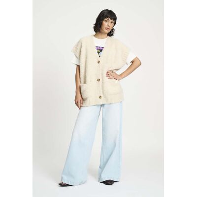 POM Amsterdam Cardigan - Le Blanc White Taille: 40 Vestes sans manches Outlet Femme Blanche - Publicité POM Amsterdam Cardigan - Le Blanc White Taille: 40 Vestes sans manches Outlet Femme Blanche - Publicité
