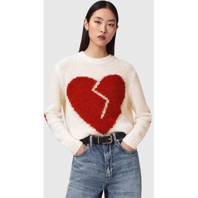 AllSaints Luvheart Crew Ecru White/red Taille: S Pulls en Maille Outlet Femme Marron - Publicité AllSaints Luvheart Crew Ecru White/red Taille: S Pulls en Maille Outlet Femme Marron - Publicité