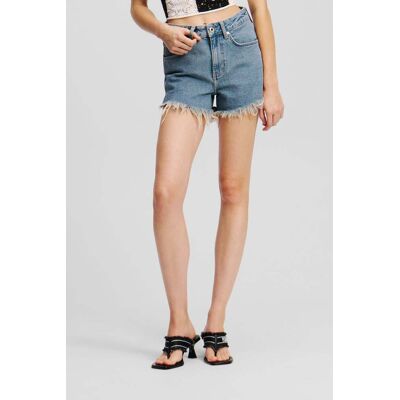 Karl Lagerfeld Frayed Denim Short Tinted Washed Mid Blue Taille: W30 Shorts de Sport Outlet Femme Bleu - Publicité Karl Lagerfeld Frayed Denim Short Tinted Washed Mid Blue Taille: W30 Shorts de Sport Outlet Femme Bleu - Publicité