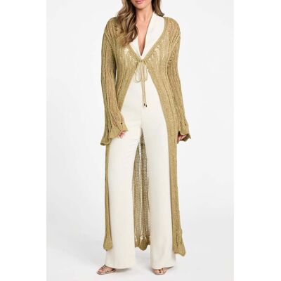 Guess by Marciano GUESS Lucky Ls Long Cardi Antique Gold Multi Taille: L Vestes Outlet Femme Jaune - Publicité Guess by Marciano GUESS Lucky Ls Long Cardi Antique Gold Multi Taille: L Vestes Outlet Femme Jaune - Publicité