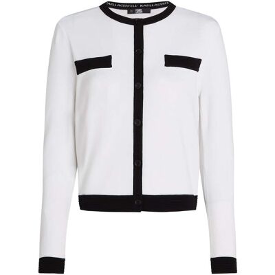 Karl Lagerfeld Classic Lslv Cardigan White Taille: S Cardigans Outlet Femme Blanche - Publicité Karl Lagerfeld Classic Lslv Cardigan White Taille: S Cardigans Outlet Femme Blanche - Publicité