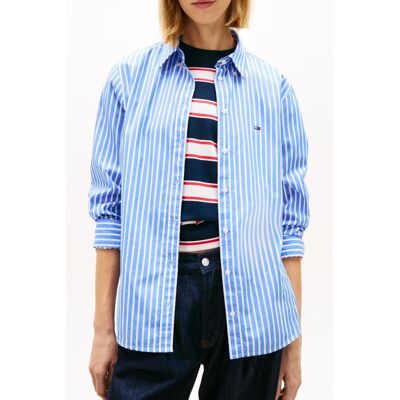 Tommy Hilfiger Tjw Regular Poplin Shirt Empire Blue/stripe Taille: S Chemises à boutons Outlet Femme Bleu - Publicité Tommy Hilfiger Tjw Regular Poplin Shirt Empire Blue/stripe Taille: S Chemises à boutons Outlet Femme Bleu - Publicité