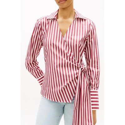 Tommy Hilfiger Poplin Knot Blouse Wide Banker Stp Ecru Liberty Red Taille: 44 Chemisiers Outlet Femme Marron - Publicité Tommy Hilfiger Poplin Knot Blouse Wide Banker Stp Ecru Liberty Red Taille: 44 Chemisiers Outlet Femme Marron - Publicité