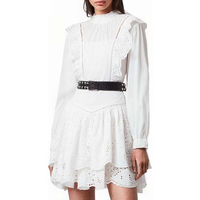 AllSaints Aislyn Broiderie Dress Chalk White Taille: 42 Robes Mini Outlet Femme Blanche - Publicité AllSaints Aislyn Broiderie Dress Chalk White Taille: 42 Robes Mini Outlet Femme Blanche - Publicité