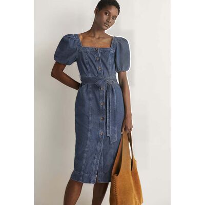 Boden Square Neck Denim Dress Ddn Taille: 10P Robes Chemises Outlet Femme Bleu - Publicité Boden Square Neck Denim Dress Ddn Taille: 10P Robes Chemises Outlet Femme Bleu - Publicité