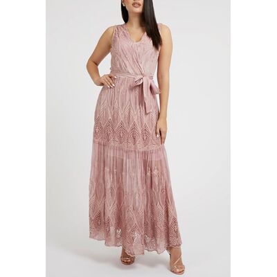 Guess by Marciano GUESS Marciano By Sl Pam Embro Long Dr Vintage Blush Multi Taille: XS Robes longues Outlet Femme - Publicité Guess by Marciano GUESS Marciano By Sl Pam Embro Long Dr Vintage Blush Multi Taille: XS Robes longues Outlet Femme - Publicité