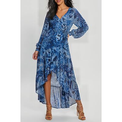 Guess by Marciano GUESS Eco Nuovo Bahia Wrap Up Nordic Sea Kashmir Taille: XS Robes longues Outlet Femme - Publicité Guess by Marciano GUESS Eco Nuovo Bahia Wrap Up Nordic Sea Kashmir Taille: XS Robes longues Outlet Femme - Publicité
