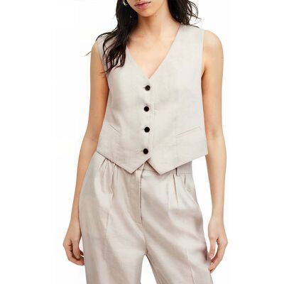 AllSaints Whitney Waistcoat Neutral Beige Taille: 12 Vestes sans manches Outlet Femme Marron - Publicité AllSaints Whitney Waistcoat Neutral Beige Taille: 12 Vestes sans manches Outlet Femme Marron - Publicité