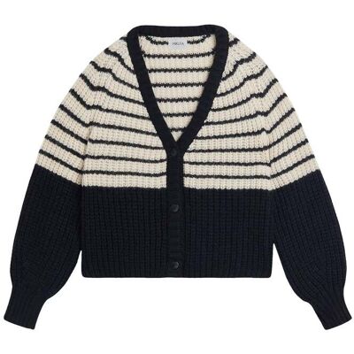 Mikuta The Striped Short Knitted Cardigan Taille: M Cardigans Outlet Femme - Publicité Mikuta The Striped Short Knitted Cardigan Taille: M Cardigans Outlet Femme - Publicité