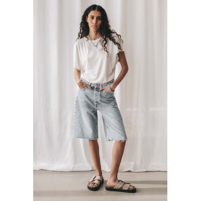 Mikuta The Blue Denim Bermuda Short Taille: 25 Shorts de Sport Outlet Femme Bleu - Publicité Mikuta The Blue Denim Bermuda Short Taille: 25 Shorts de Sport Outlet Femme Bleu - Publicité