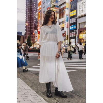 Mikuta The White Long Ruffle Dress Taille: XS Robes longues Outlet Femme Blanche - Publicité Mikuta The White Long Ruffle Dress Taille: XS Robes longues Outlet Femme Blanche - Publicité