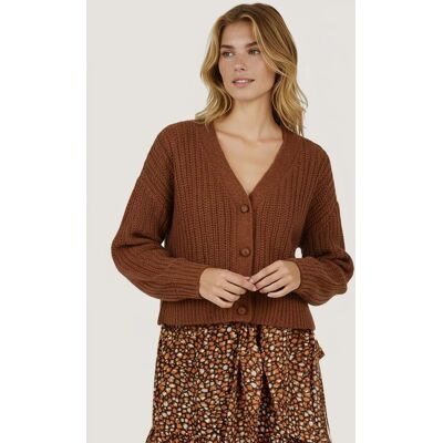 Esqualo Cardigan Chunky Knit Lurex Brown Taille: S Cardigans Outlet Femme Marron - Publicité Esqualo Cardigan Chunky Knit Lurex Brown Taille: S Cardigans Outlet Femme Marron - Publicité
