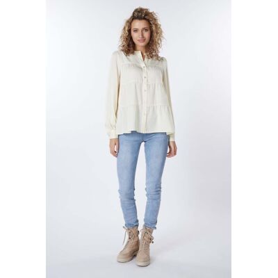 Esqualo Blouse Seams Sateen Off White Taille: 36 Chemisiers Outlet Femme Blanche - Publicité Esqualo Blouse Seams Sateen Off White Taille: 36 Chemisiers Outlet Femme Blanche - Publicité