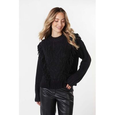 Esqualo Sweater Cable Fringes Black Taille: S Pulls en Maille Outlet Femme Le Noir - Publicité Esqualo Sweater Cable Fringes Black Taille: S Pulls en Maille Outlet Femme Le Noir - Publicité