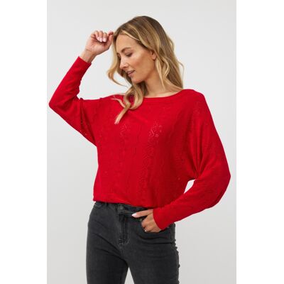 Esqualo Sweater Batwing Lurex Red Taille: S Pulls en Maille Outlet Femme Rouge - Publicité Esqualo Sweater Batwing Lurex Red Taille: S Pulls en Maille Outlet Femme Rouge - Publicité