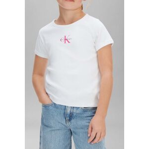 Calvin Klein Girls Monologo Rib Baby Tee Bright White Taille: 8 T-Shirts Outlet kids Blanche - Publicité Calvin Klein Girls Monologo Rib Baby Tee Bright White Taille: 8 T-Shirts Outlet kids Blanche - Publicité