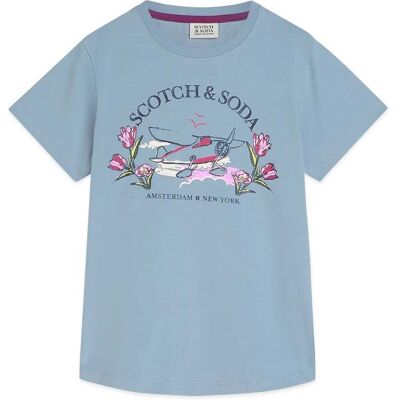 Scotch & Soda Girls Baby Short Sleeve Tee Faded Denim Taille: XL T-Shirts Outlet kids Bleu - Publicité Scotch & Soda Girls Baby Short Sleeve Tee Faded Denim Taille: XL T-Shirts Outlet kids Bleu - Publicité