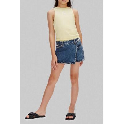Calvin Klein Girls Denim Wrap Skort Beckford Wash Taille: 12 Jupes Outlet kids Bleu - Publicité Calvin Klein Girls Denim Wrap Skort Beckford Wash Taille: 12 Jupes Outlet kids Bleu - Publicité