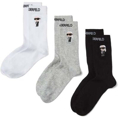 Karl Lagerfeld Ikon Socks (3p) Black/white/grey Taille: 35-38 Culottes Outlet Femme Le Noir - Publicité Karl Lagerfeld Ikon Socks (3p) Black/white/grey Taille: 35-38 Culottes Outlet Femme Le Noir - Publicité