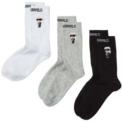 Karl Lagerfeld K/ikonik 2.0 Socks 3 Pack Black/white/grey Taille: 39-42 Culottes Outlet Femme Le Noir - Publicité Karl Lagerfeld K/ikonik 2.0 Socks 3 Pack Black/white/grey Taille: 39-42 Culottes Outlet Femme Le Noir - Publicité