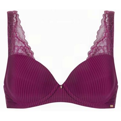 Livera Co Bra Tshirt Donna Stripe Lace Raspberry Pink Taille: H85 Soutiens-gorge Outlet Femme Rose - Publicité Livera Co Bra Tshirt Donna Stripe Lace Raspberry Pink Taille: H85 Soutiens-gorge Outlet Femme Rose - Publicité