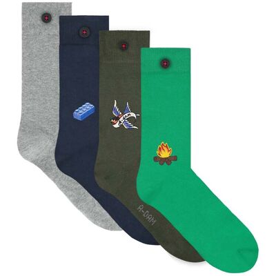 A-DAM Unisex 4-pack Casual Socks Multicolor Taille: 36-40 Chaussettes Outlet Unisex - Publicité A-DAM Unisex 4-pack Casual Socks Multicolor Taille: 36-40 Chaussettes Outlet Unisex - Publicité