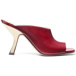 Michael Kors Luna Mule High Heeled Sandal In Deep Red Taille: 40 Mules Outlet Femme Rouge - Publicité Michael Kors Luna Mule High Heeled Sandal In Deep Red Taille: 40 Mules Outlet Femme Rouge - Publicité