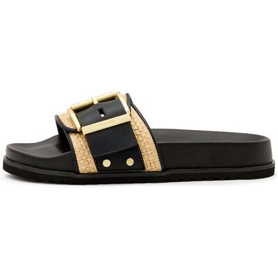 AllSaints Ellie Raffia Slider Natural/black Taille: 39 Slippers Outlet Femme Noir - Publicité AllSaints Ellie Raffia Slider Natural/black Taille: 39 Slippers Outlet Femme Noir - Publicité