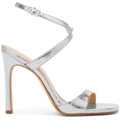 Michael Kors Amara High Heeled Sandal In Silver Taille: 35.5 Pumps Outlet Femme Gris - Publicité Michael Kors Amara High Heeled Sandal In Silver Taille: 35.5 Pumps Outlet Femme Gris - Publicité