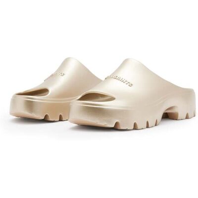 AllSaints Eclipse Flatform Sli Metallic Gold Taille: 40 Slippers Outlet Femme Jaune - Publicité AllSaints Eclipse Flatform Sli Metallic Gold Taille: 40 Slippers Outlet Femme Jaune - Publicité