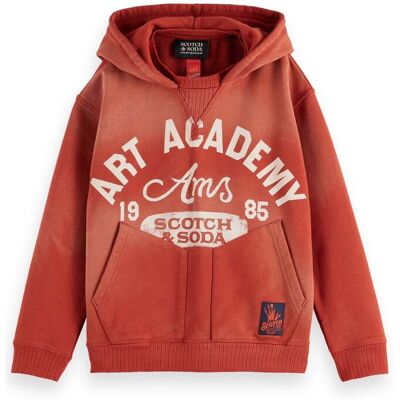 Scotch & Soda Boy Loose-fit Snow-washed Hoodie With Front Artwork Ketchup Taille: 6 Pulls Outlet kids Blanche - Publicité Scotch & Soda Boy Loose-fit Snow-washed Hoodie With Front Artwork Ketchup Taille: 6 Pulls Outlet kids Blanche - Publicité