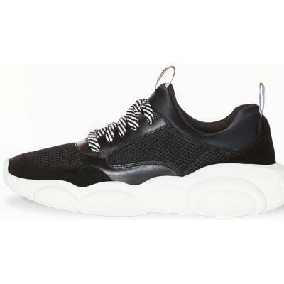 Moschino Teddy Run Sneaker In Mesh, Calfskin And Split Leather Black Taille: 36 Baskets Outlet Femme Le Noir - Publicité Moschino Teddy Run Sneaker In Mesh, Calfskin And Split Leather Black Taille: 36 Baskets Outlet Femme Le Noir - Publicité