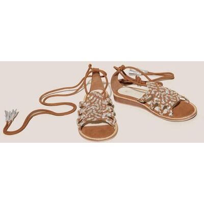 White Stuff Plaited Leather Sandal Tie Leg Mid Tan Taille: 3 Sandales Outlet Femme Marron - Publicité White Stuff Plaited Leather Sandal Tie Leg Mid Tan Taille: 3 Sandales Outlet Femme Marron - Publicité