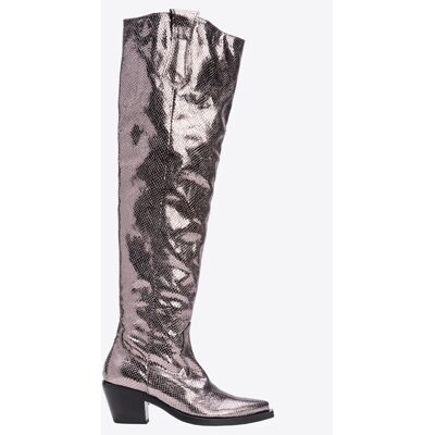 PINKO Strauss Texano Cuissard Similp Burnished Grey Taille: 40 Bottes Outlet Femme Gris - Publicité PINKO Strauss Texano Cuissard Similp Burnished Grey Taille: 40 Bottes Outlet Femme Gris - Publicité