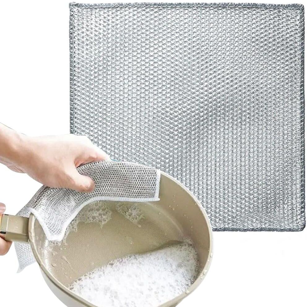 novotik Éponge De Nettoyage Métallique Cuisine Chiffon Magique Métallique - Lot de 10