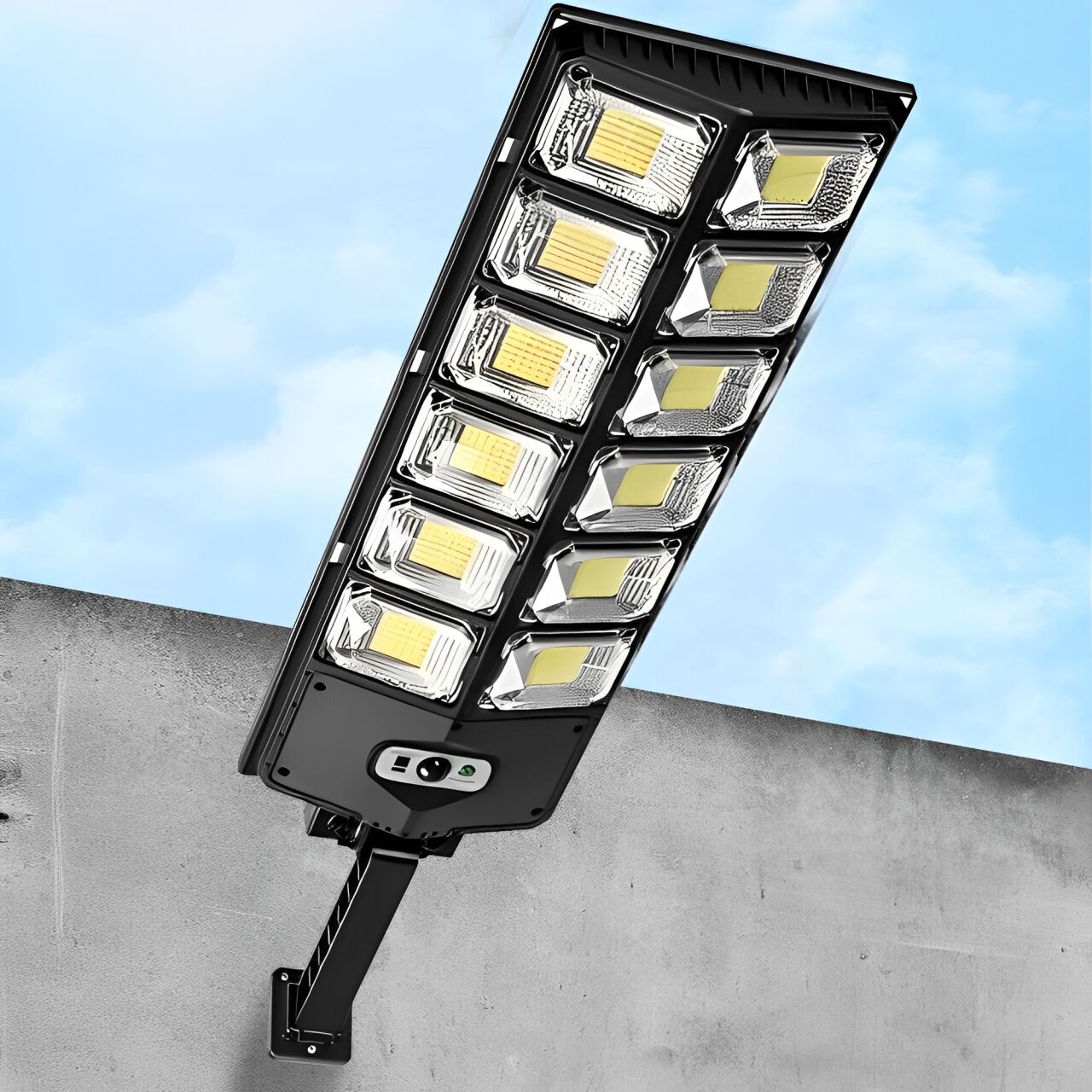 maplex Lampe Solaire Extérieur Led Lampadaire - Lumière - Eclairage - Noir