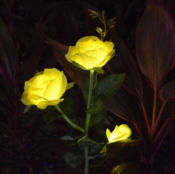 filloz Rose Lumineuse Solaire - Décoration Jardin - Jaune